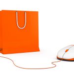 Online Shopping Concept. Shopping Bag And Computer Mouse